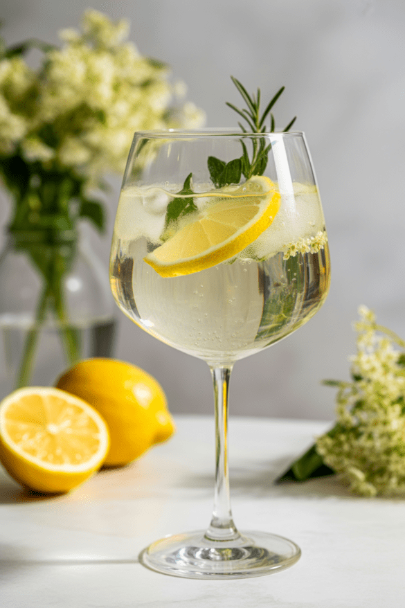 elderflower gin spritz cocktail