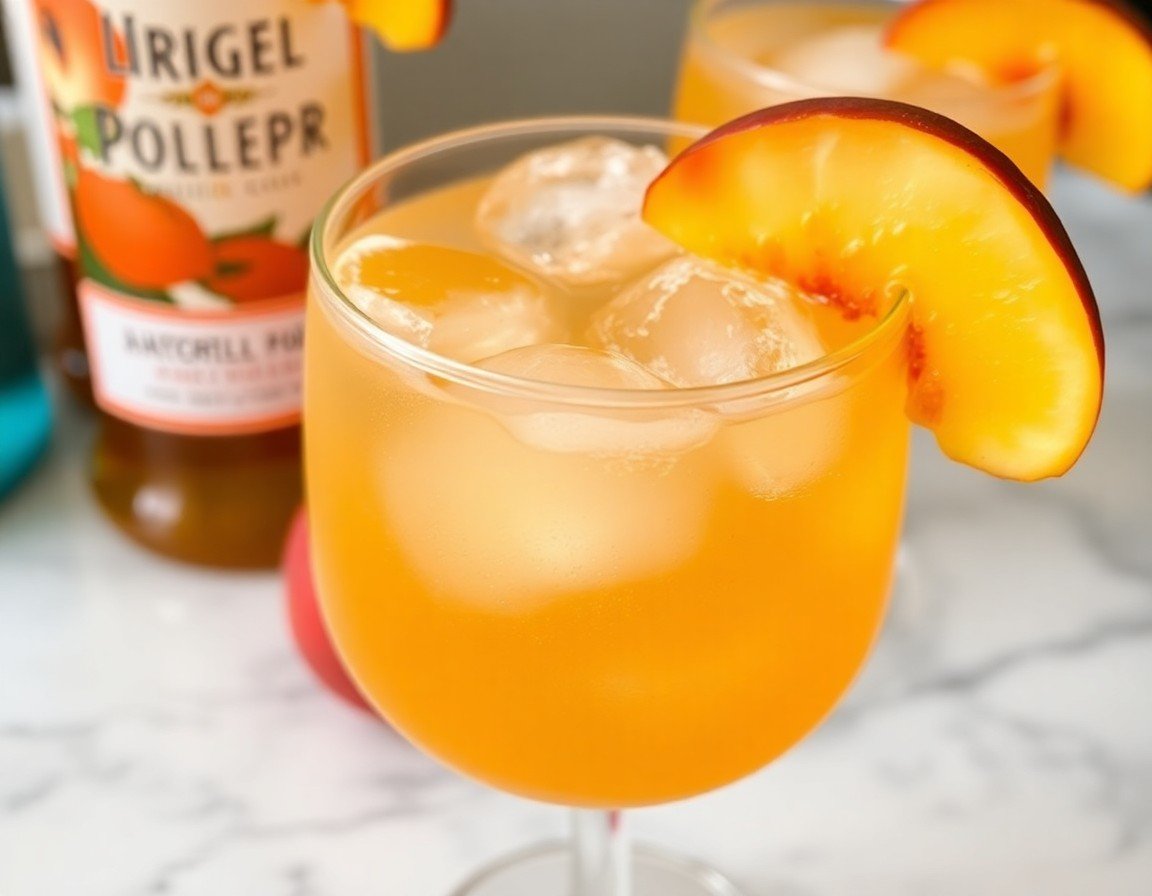 Sparkling Ginger Peach Fizz cocktail